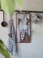 Knit Factory Block Topflappen 23x23 cm Kariert Beige Grau