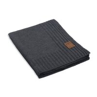 Knit Factory Uni Decke 160x130 cm Glatt Anthrazit