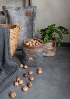 Knit Factory Uni Decke 160x130 cm Glatt Anthrazit