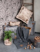Knit Factory Uni Decke 160x130 cm Glatt Grau