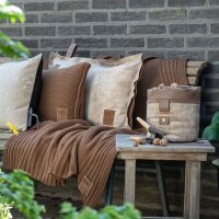 Knit Factory Uni Decke 160x130 cm Glatt Beige