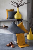Knit Factory Uni Kissen 50x50 cm Glatt Anthrazit