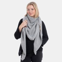 Knit Factory Coco DreiecksSchal 190x85 cm Glatt Grau