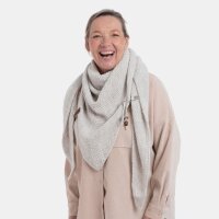 Knit Factory Coco DreiecksSchal 190x85 cm Glatt Beige