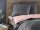 Biber Wende-Set 135x200 + 80x80 cm Grau Rosa mit geometrischem Muster