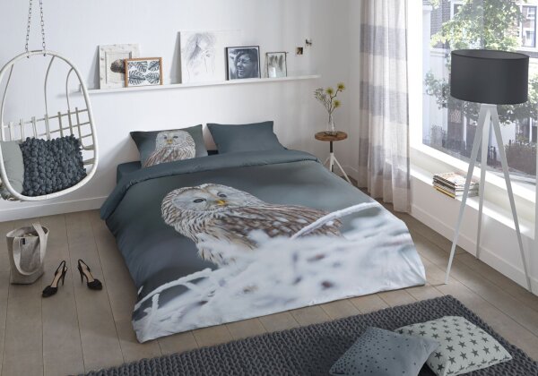 good morning Renforcé Bettwäsche 2 teilig Bettbezug 155 x 220 cm Kopfkissenbezug 80 x 80 cm Bennie 2610.03.12 Grey
