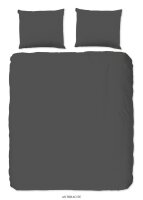 good morning Renforcé Bettwäsche 2 teilig Bettbezug 140 x 220 cm Kopfkissenbezug 60 x 70 cm Uni duvet cover 0270.12.01 Antracite