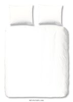 HIP Mako Satin Bettwäsche 2 teilig Bettbezug 140 x 220 cm Kopfkissenbezug 60 x 70 cm Uni duvet cover 0280.00.01 White