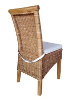Soma Esszimmer-Stuhl Rattanstuhl weiß oder braun Perth Sitzkissen Leinen weiß (BxHxL) 47 x 97 x 54 cm cappuccino ohne Sitzkissen