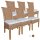 Soma Esszimmer-Stühle Set Rattanstühle Perth 6 Stück weiß oder braun Sitzkissen Leinen weiß (BxHxL) 47 x 97 x 54 cm cappuccino ohne Sitzkissen