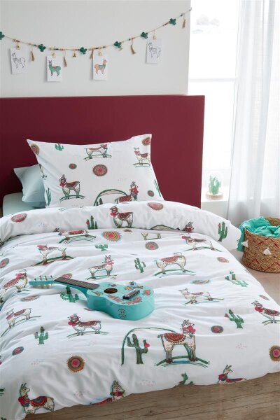 Beddinghouse Kids Bettwäsche Renforcé 2 teilig Kopf Kids Lama Adventure 196299 Multi 135 x 200 cm, 80 x 80 cm bunt