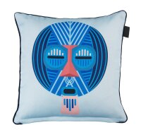 KAAT Amsterdam Kissen ko Mascara Blue 1 Zier Blau 40x40, 40 x 40 cm