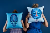 KAAT Amsterdam Kissen ko Mascara Blue 1 Zier Blau 40x40, 40 x 40 cm