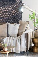 Knit Factory James Kissen 60x40 cm Glatt Braun