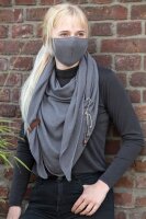 Knit Factory Brosche 7x1 cm Grau