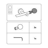 Gardinia Endstück Ball für Ø 19 mm...