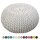 Soma Pouf Ø 55 cm Strickhocker Sitzpouf Sitzpuff Grobstrick-Optik extrahoch Höhe 37 cm (BxHxL) 55 x 37 x 55 cm leinenweiß