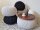 Soma Pouf Ø 55 cm Strickhocker Sitzpouf Sitzpuff Grobstrick-Optik extrahoch Höhe 37 cm (BxHxL) 55 x 37 x 55 cm anthrazit