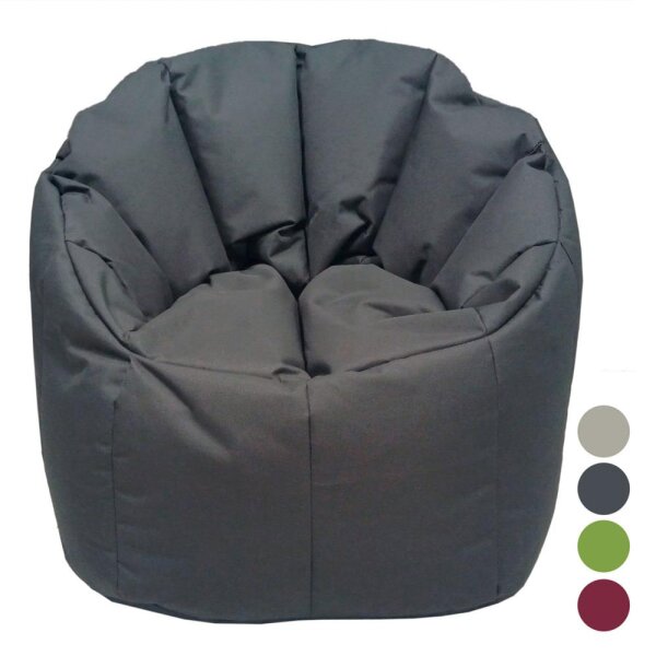 Soma Sitzsessel Sitzsack Garten Sessel ø 60 H 70 cm Gamingsessel outdoor Bamba sehr formstabil pflegeleic (BxHxL) 60 x 70 x 60 cm grau - basalt