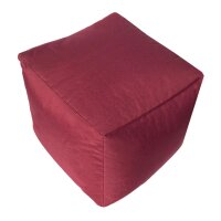 Soma Sitzwürfel Sitzhocker 45x45x45 cm Fußhocker Fußablage Bodenkissen Bamba formstabil wasserfest (BxHxL) 45 x 45 x 45 cm rot - bordeaux