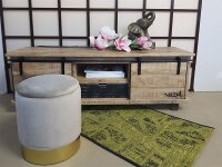 Soma Samthocker Sitzhocker Samt Pouf Sitzpouf Velour Hocker Hochwertig mit Stauraum u. Deckel Ø 31 H 38 c (BxHxL) 31 x 38 x 31 cm light grey - hellgrau