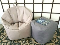 Soma Sitzsessel Sitzsack Garten Sessel ø 60 H 70 cm Gamingsessel outdoor Bamba sehr formstabil pflegeleic (BxHxL) 60 x 70 x 60 cm beige - taupe