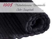 Soma Badteppich Set 2er groß 80 x 50 cm 100% Baumwolle Badematte Badvorleger Badezimmerteppich Chindi (BxHxL) 50 x 1 x 80 cm schwarz