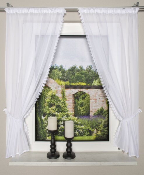 Home Wohnideen Raffgarnitur Batist 125 x 75 cm Weiss