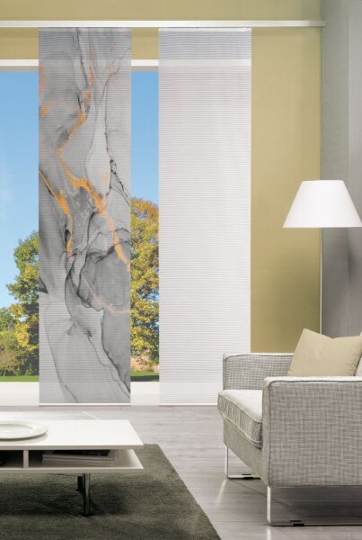 Home Wohnideen Schiebevorhang Digitaldruck Bambus-Optik "Marmosa"  260 x 60 cm Grau