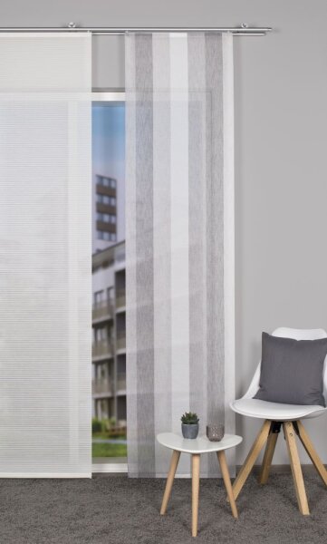 Home Wohnideen Schiebevorhang Deko Längsstreifen "Langis" 245 x 60 cm Grau