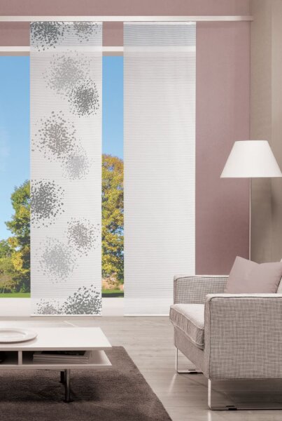 Home Wohnideen Schiebevorhang Digitaldruck Bambus-Optik "Spotti"  260 x 60 cm Grau