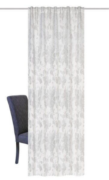 Home Wohnideen Kombibandschal Dekostoff Jacquardgem. "Tafiti" 245 x 140 cm Silber