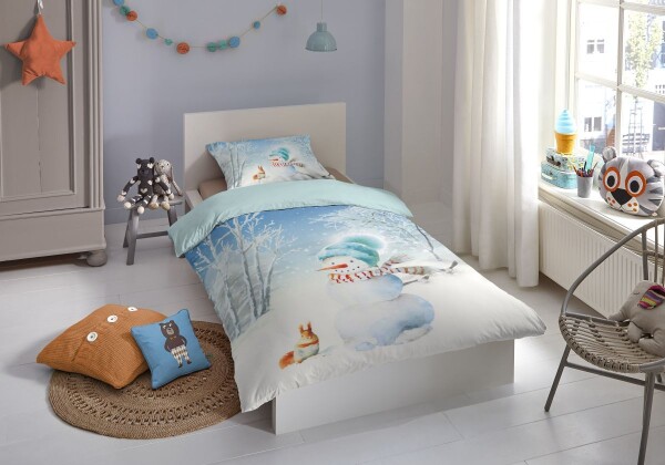 good morning Flanell Kids Bettwäsche 2 teilig Bettbezug 135 x 200 cm Kopfkissenbezug 80 x 80 cm Cold 6939.99.08 Multi