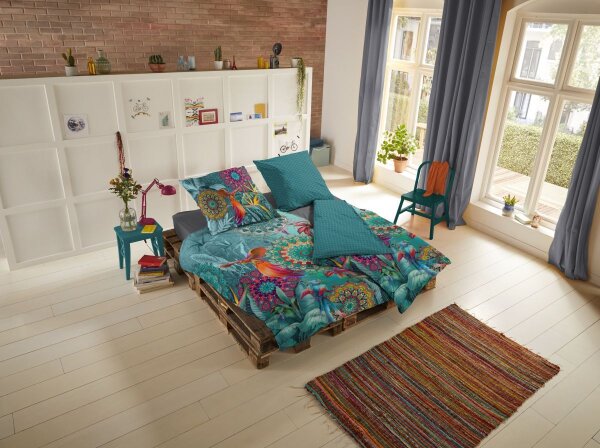 HIP Mako Satin Bettwäsche 2 teilig Bettbezug 140 x 220 cm Kopfkissenbezug 60 x 70 cm Lovise 6995.99.01 Multi