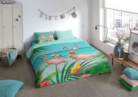 Pure Microfaser Bettwäsche 2 teilig Bettbezug 140 x 220 cm Kopfkissenbezug 60 x 70 cm Flamingo 6422.99.01 Multi