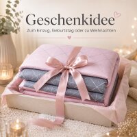 Davos Janine Biber Bettwäsche 2tlg grau rosa 65101-01| Bettwäsche-Set aus 100% Baumwolle | 2 teilige Wende-Bettwäsche 135x200 cm & Kissen 80x80 cm | Geometrisches Muster