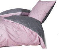 Davos Janine Biber Bettwäsche 2tlg grau rosa...