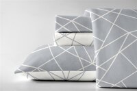 Dormisette Biber Bettwäsche 2tlg grau Silber 65101-08 | Bettwäsche-Set aus 100% Baumwolle | 2 teilige Wende-Bettwäsche 155x220 cm & Kissen 80x80 cm | Geometrisches Muster
