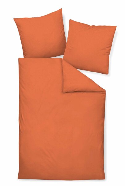Janine Mako-Soft-Seersucker Bettwäsche 240x220+2x80x80 3 teilig  PIANO 125-54-633 orange