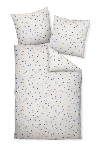 Janine Mako-Soft-Seersucker Bettwäsche 240x220,2x80x80 3 teilig  Tango 2174-02-633 blau