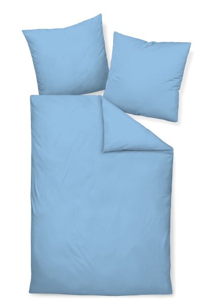 Janine Mako-Satin Bettwäsche 200X200+2x80x80 3 teilig  Colors 31001-22-620 hellblau