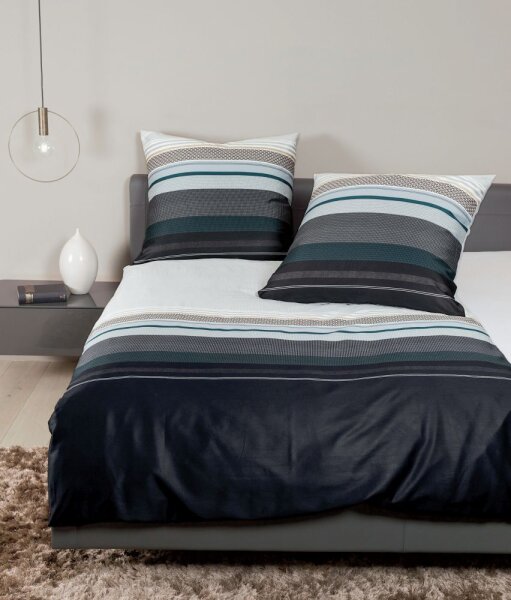 Janine Mako Satin 3 teilig Bettbezug 240 x 220 cm Kopfkissenbezug 80 x 80 cm J. D. 87058-08 platin