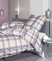 Janine Mako Satin 2 teilig Bettbezug 135 x 200 cm Kopfkissenbezug 80 x 80 cm Moments 98059-05 lilasalbei