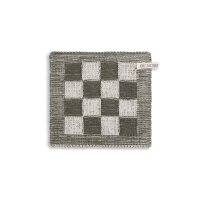 Knit Factory Block Topflappen 23x23 cm Kariert Beige...