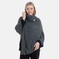 Knit Factory Nicky Poncho One Size Glatt Anthrazit