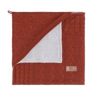 Babys Only Kapuzendecke Nickistoff Cable brique Cable Jungs,Mädchen  75 x 75 cm Rot