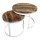 Soma Couchtisch 2er Set Beistelltisch Wohnzimmer-Tisch rund Austin Metall-Gestell altsilber o. schwarz (BxHxL) 58 x 46 x 58 cm  reinweiß - tabacco