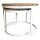 Soma Couchtisch 2er Set Beistelltisch Wohnzimmer-Tisch rund Austin Metall-Gestell altsilber o. schwarz (BxHxL) 58 x 46 x 58 cm  reinweiß - tabacco