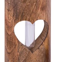 Soma Blumenvase Fotoständer Kartenhalter Hochzeitsgeschenk Hochzeitsdeko Set Mangoholz massiv (BxHxL) 12 x 20 x 5 cm