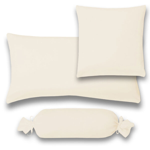 Estella Fein-Jersey / Single Kopfkissenbezüge 1 teiligKissenhülle 40 x 80 cm Kopfkissenbezug Jersey-Kissen beige